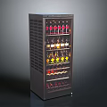 Modern Wine Cabinet Furniture With Glass Door And Multiple Shelves Holding Various Wine Bottles