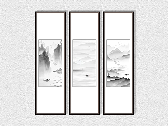 New Chinese Landscape Painting Decorative Hanging Painting 3d model