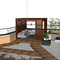modern pavilion gazebo 3d model