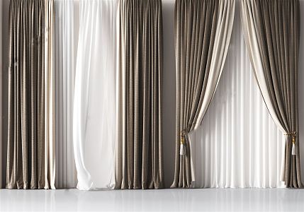 Modern Curtain Combination 3d model