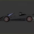 Silver Open Top Supercar With Pink Stripes Red Rims And Sporty Design