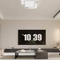 Modern Living Dining Area Interior With White Sofa Coffee Table Dining Chairs And Green Plant Painting