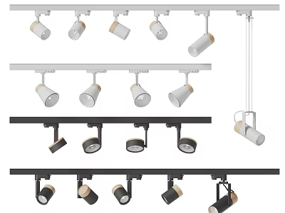 Modern Downlights and Spotlights Track Mounted Various Styles Multiple Designs 3d model