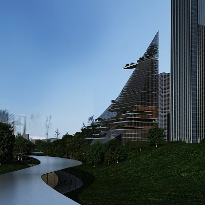 Modern Special-Shaped Commercial Venue Art Museum Special-Shaped Architecture Theater Complex Office Building Glass Box Building 3d model