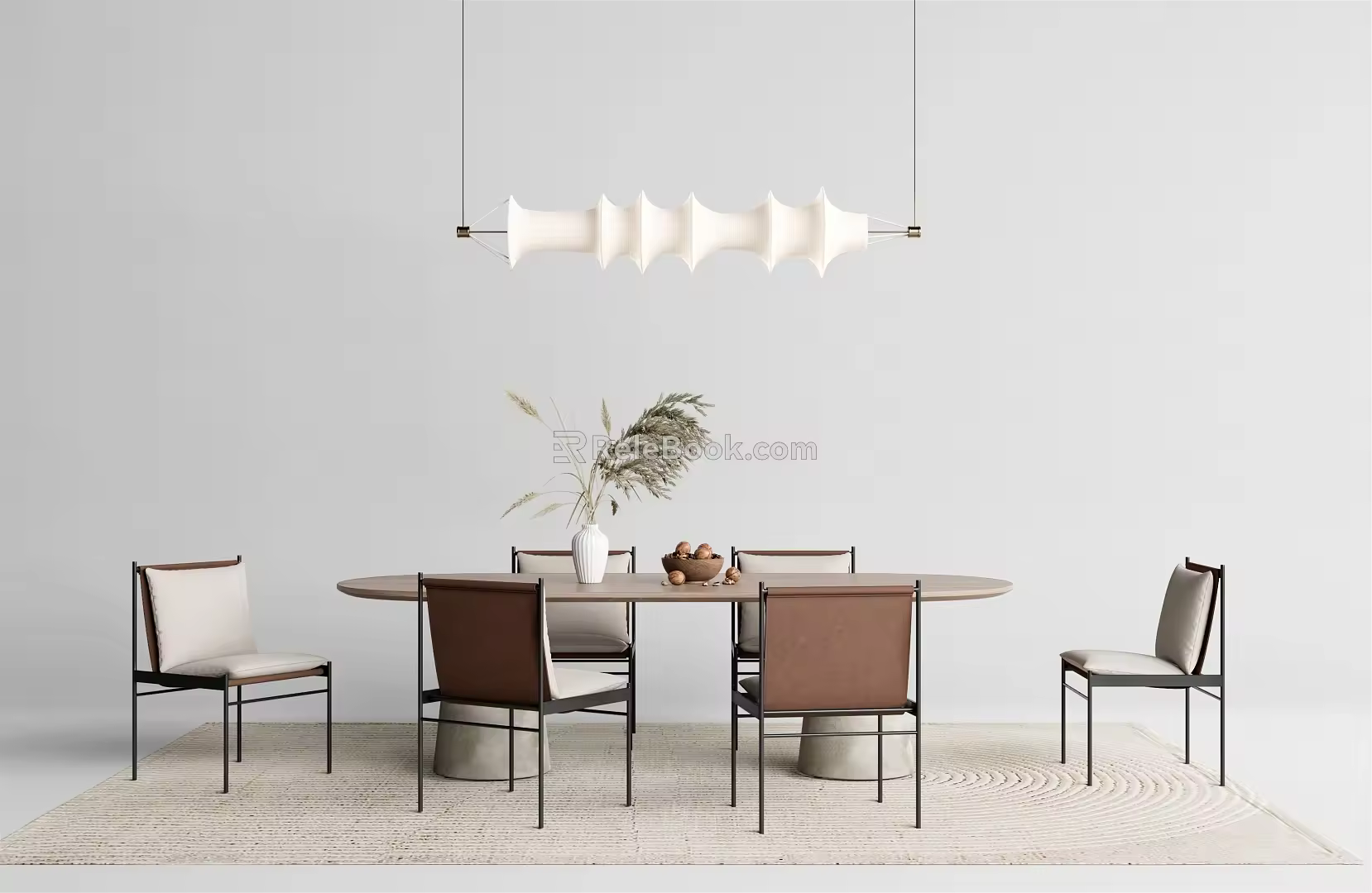 Modern Dining Table and Chair Combination 3d model