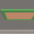 Modern Green Frame Ceiling Light With Bright White Light Installed On Ceiling