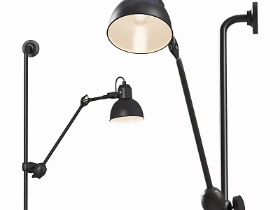 Stylish Modern Black Adjustable Arm Wall Lamp For Home Interior Lighting 3d model