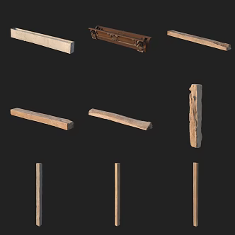 Building component strip stone wood carving 3d model