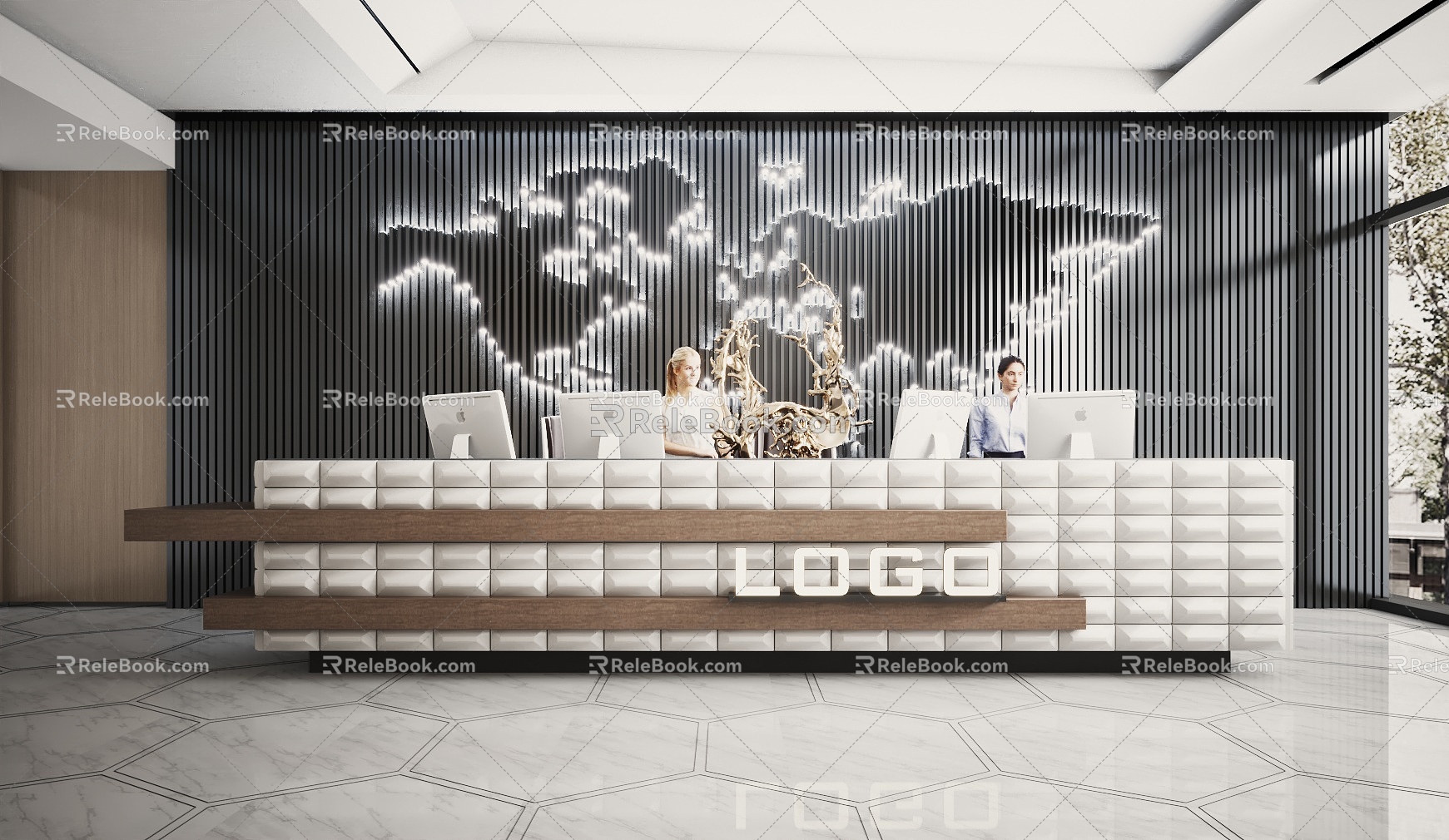 Modern Front Desk Reception Desk Reception Desk 3d model