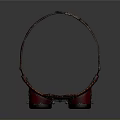 Vintage Red And Black Goggles With Leather Strap And Round Lenses