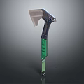 Green Handle Metal Axe Tool With Modern Design And Functional Features 3d model
