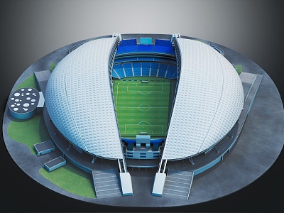 modern football stadium 3d model