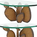 Modern Coffee Table With Glass Top And Textured Metal Base Design