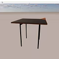 Square Black Tabletop Dining Table With Wooden Edge And Slender Black Legs