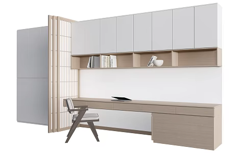 Bookcase Tatami Cabinet Desk Cabinet Study Cabinet 3d model