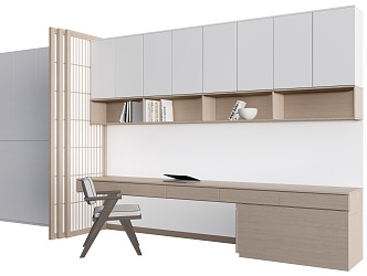 Bookcase Tatami Cabinet Desk Cabinet Study Cabinet 3d model