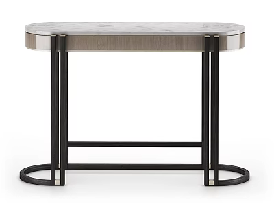 Modern Entryway Console Table With Black Metal Legs And Sleek Marble Top 3d model