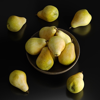 Yali Pear Fruit Porcelain Bowl 3d model