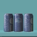 Refreshing Ales Cans Display With Three Units On Blue Background And Clean Design