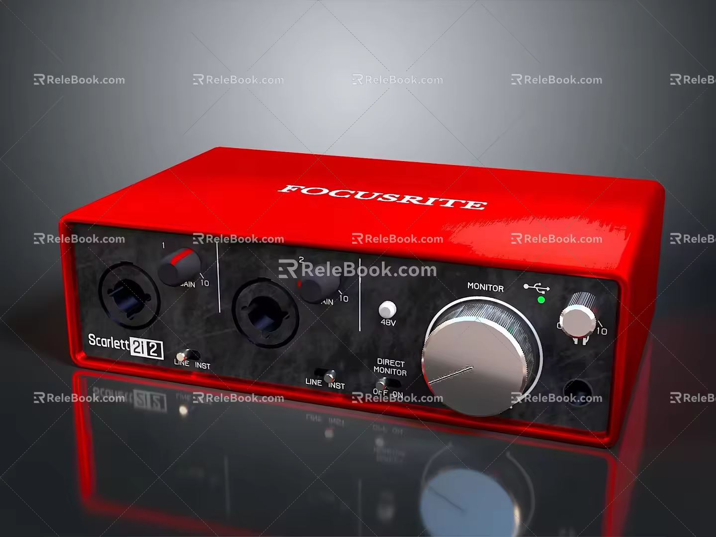 portable synthesizer mixer reverberator tuner mixer mixing equipment 3d model