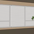 modern venetian blinds curtain window 3d model