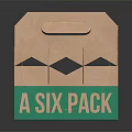 Pink Green Six Pack Cardboard Carrier With Handle For Beverage Daily Supplies
