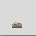 Wooden Beige Padded Tissue Box With Soft Tissues On Top