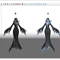 Game Movie Characters In Dark And Blue Long Robes With Star Headpieces And Tattered Edges