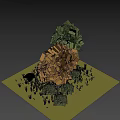 Magical Unicorn Game and Movie Character in Grassland with Glowing Lights and Trees