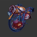 Custom Yellow and Red Motorcycle with Artistic Designs and Red Seat and Black Wheels