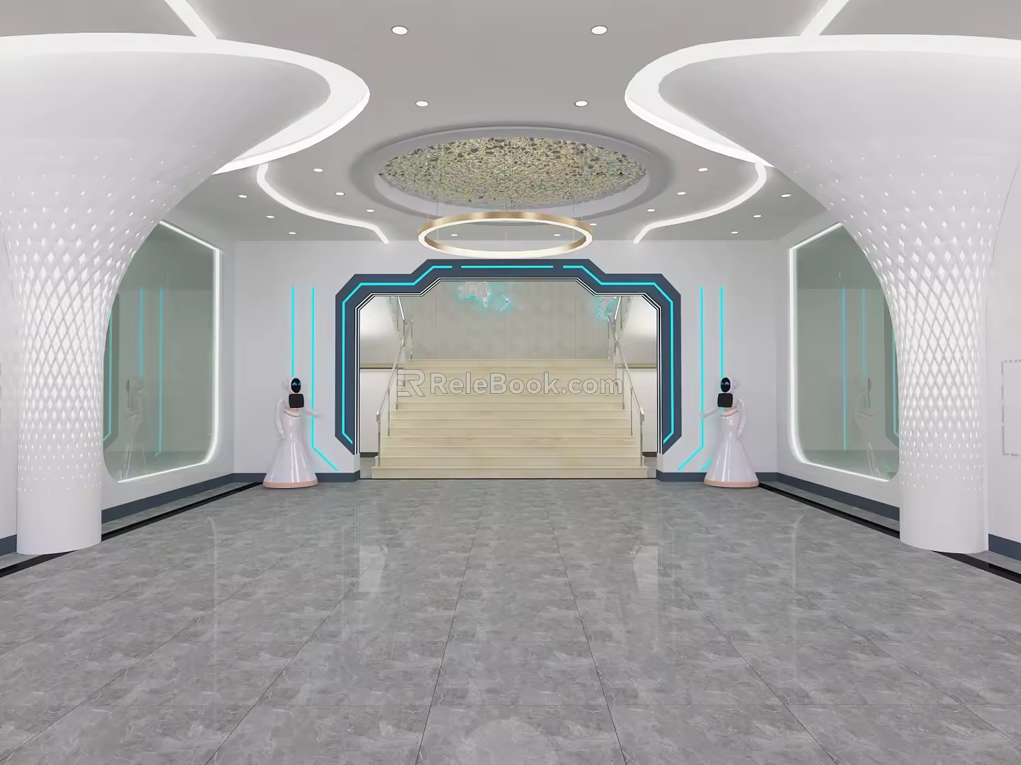 Modern aisle welcome area 3d model