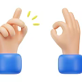 Two Hands With Blue Cuffs Showing OK Gesture And Holding Yellow Pills