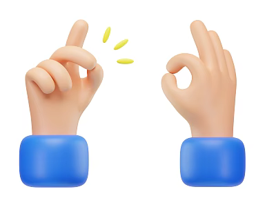 Two Hands With Blue Cuffs Showing OK Gesture And Holding Yellow Pills 3d model