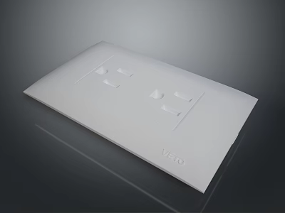 White VETO Electrical Switch Plate With Dual Outlets And Sleek Design 3d model