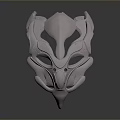Character Using Biological Inspired Mask 3D Model With Intricate Carvings And Symmetrical Design 3d model