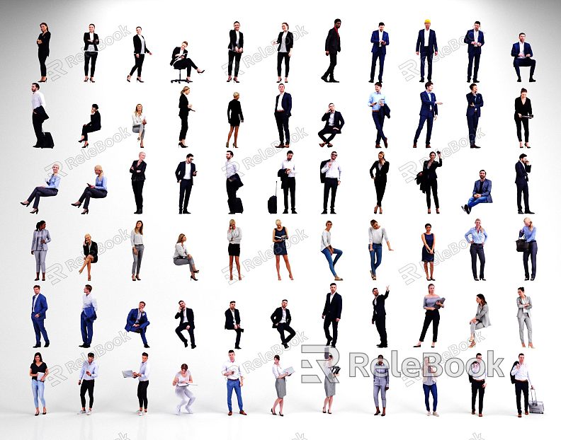 Modern Multi-Person Multi-Person Business Men and Women model