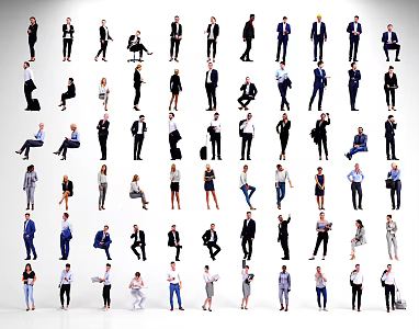 Modern Multi-Person Multi-Person Business Men and Women 3d model