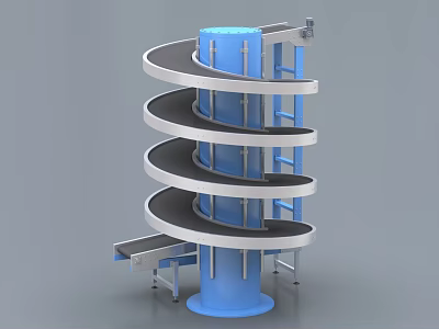Industrial Spiral Conveyor Equipment With Multi Layer Structure And Conveyor Belt 3d model