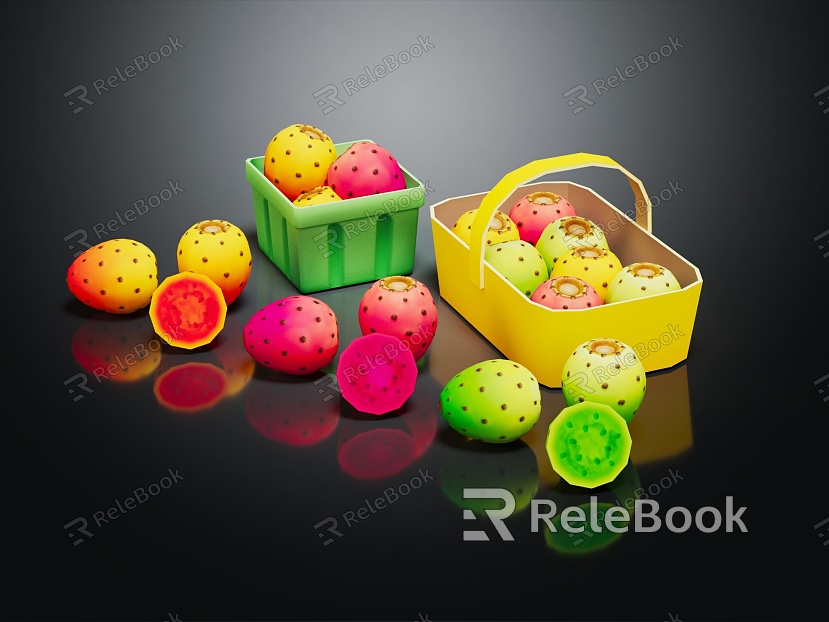 Modern fruit cartoon fruit dragon fruit model