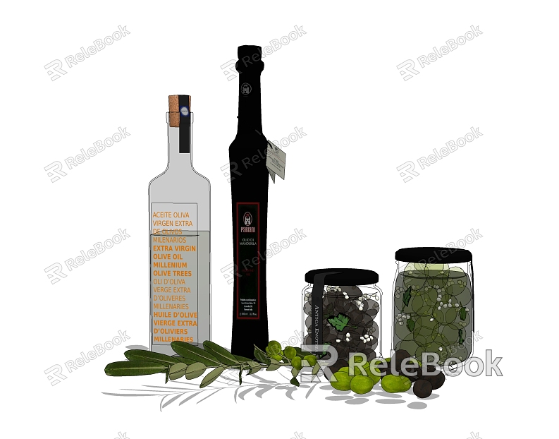 Modern wine wine fruit combination model