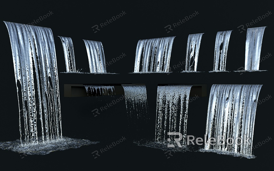 Modern fountain, water drop, water column, water column, water feature model