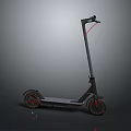 Sleek Modern Electric Scooter Design With Black Body And Red Accent Wheels