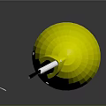 Yellow Household Device With Silver Metal Tube Black Knob And White Base