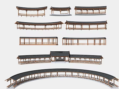 Curved Corridor Curved Antique Corridor Curved Corridor Curved Corridor Curved Corridor Landscape Corridor 3d model