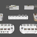 Various Electronic Control Modules With Different Shapes And Interface Layouts 3d model