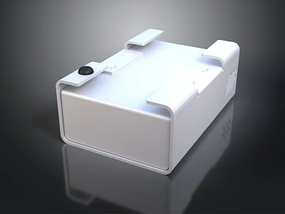 White Rectangular Technical Equipment With Functional Components And Smooth Surface 3d model