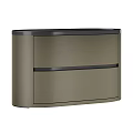 Modern Bedside Tables in Black Brown Gray Silver with Two Drawer Design 3d model