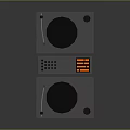 Modern Home DJ Turntables With Dual Decks And Orange Control Buttons