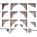 New Chinese Style Carved Corner Flower Corner Line Carved 3d model