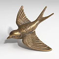 Artistic Brass Swallow Sculpture in Dynamic Flying Pose for Landscape Decoration
